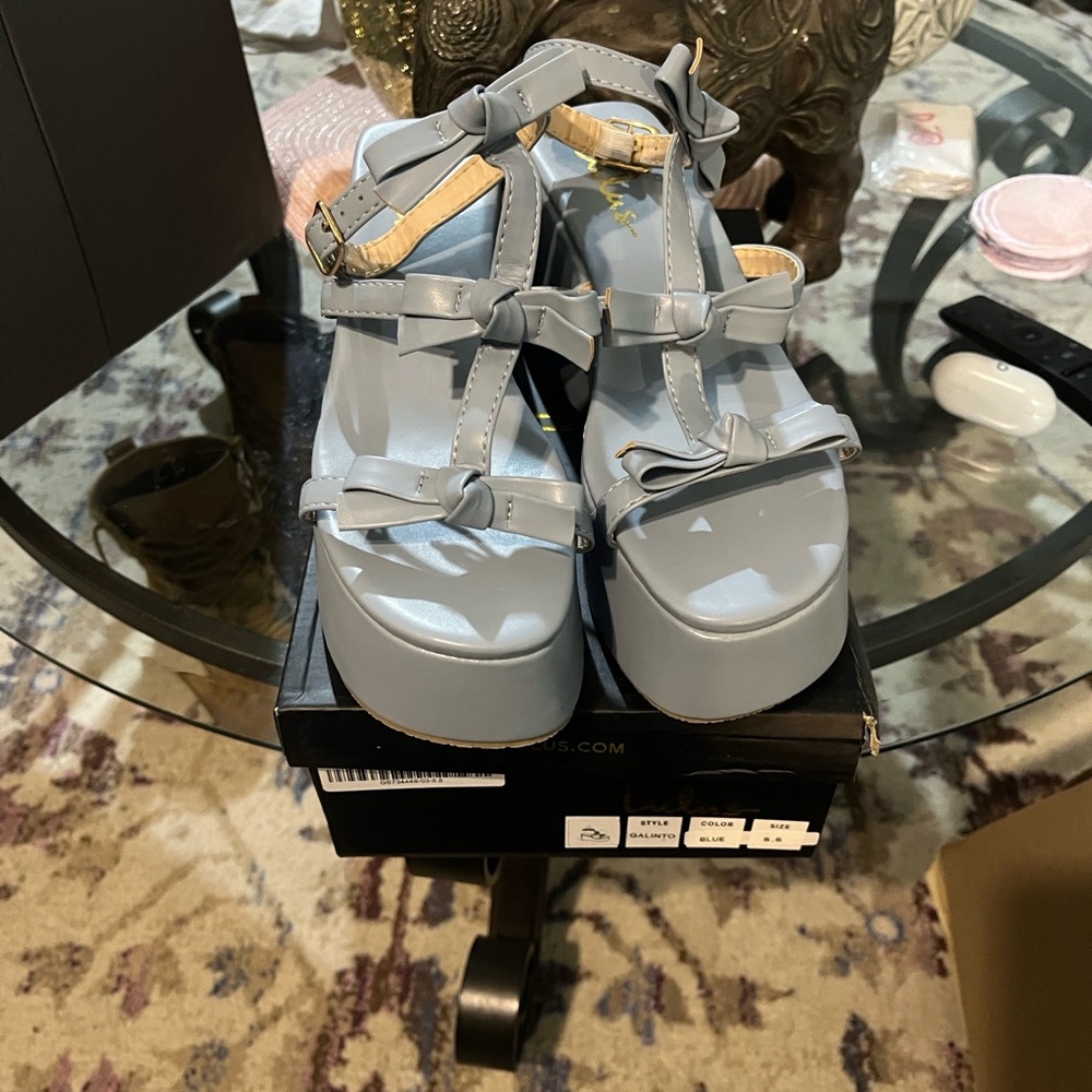 Lulu's Light Blue Platform Sandals